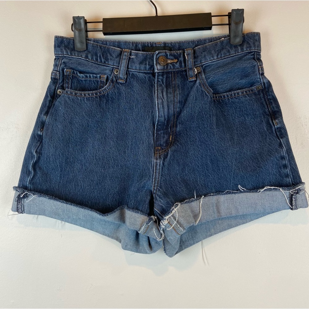 UNIQLO Wide Straight High Rise Jean Shorts Women’s Size 27”